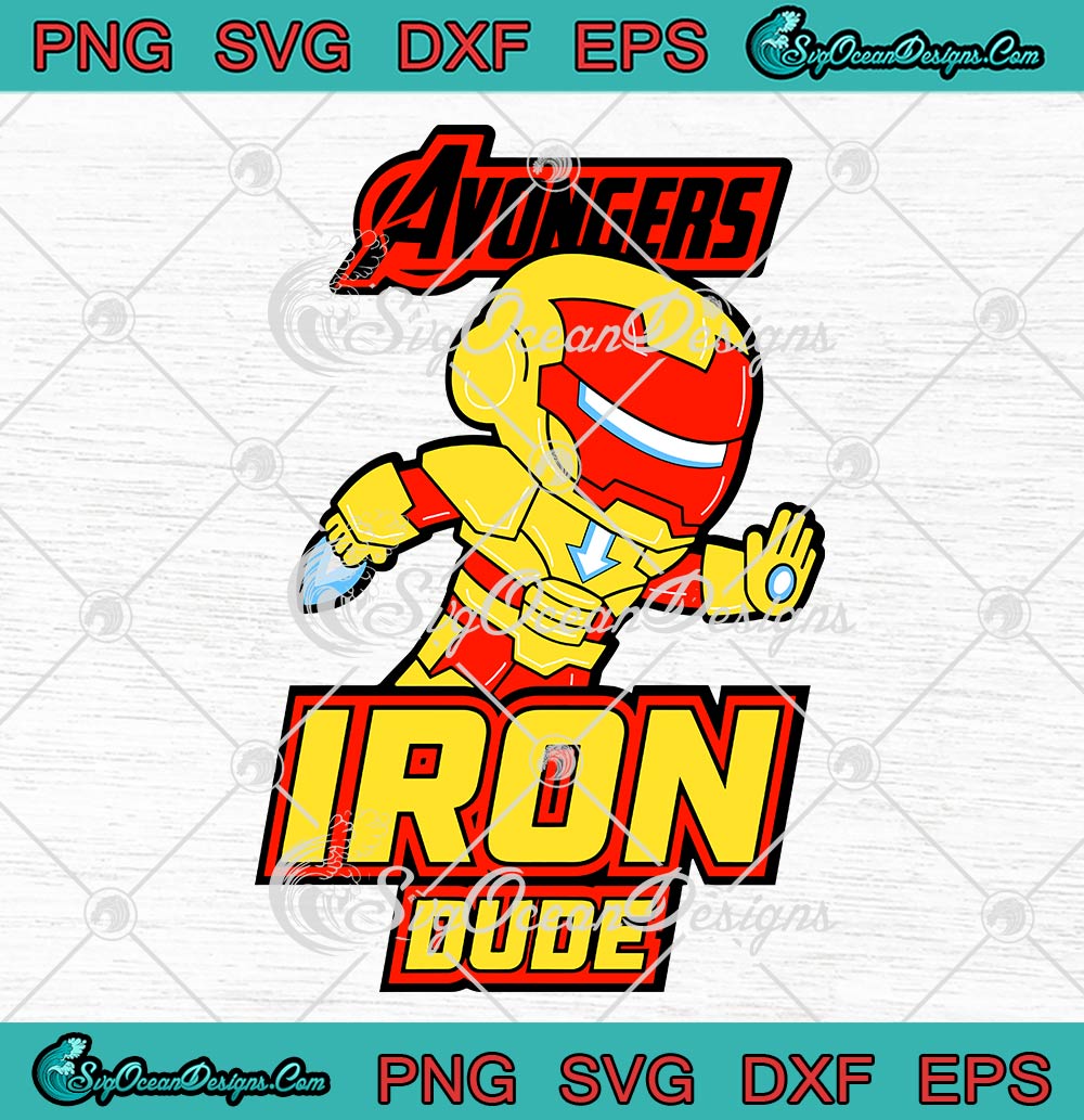 Avongers Iron Dude Iron Man Chibi SVG, Marvel Avengers SVG PNG EPS DXF PDF, Cricut File