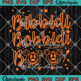 Bibbidi Bobbidi Boo Disney Halloween SVG, Mickey Pumpkin Head SVG PNG EPS DXF PDF, Cricut File
