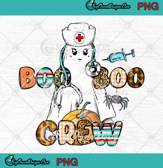 Boo Boo Crew Ghost Nurse Retro PNG, Halloween Nursing PNG, Spooky Season PNG JPG Clipart, Digital Download