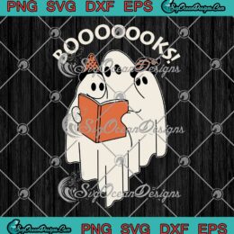 Booooks Cute Ghost Reading Library SVG, Books Spooky Halloween SVG PNG EPS DXF PDF, Cricut File