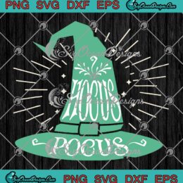 Hocus Pocus Vintage Halloween Teal Witch Hat SVG, Halloween 2022 SVG PNG EPS DXF PDF, Cricut File