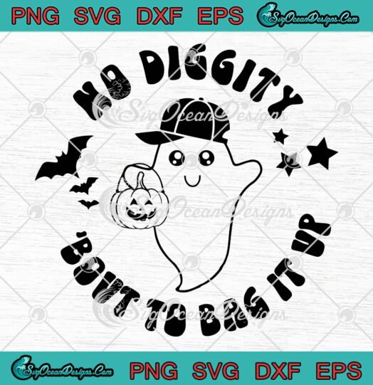 Kids Halloween No Diggity SVG PNG, Bout To Bag It Up SVG, Boy Ghost Cute Gift SVG PNG EPS DXF PDF, Cricut File