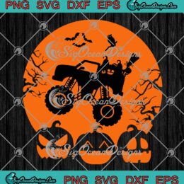 Monster Truck Halloween Moon SVG, Truck Or Treat Halloween Funny SVG PNG EPS DXF PDF, Cricut File