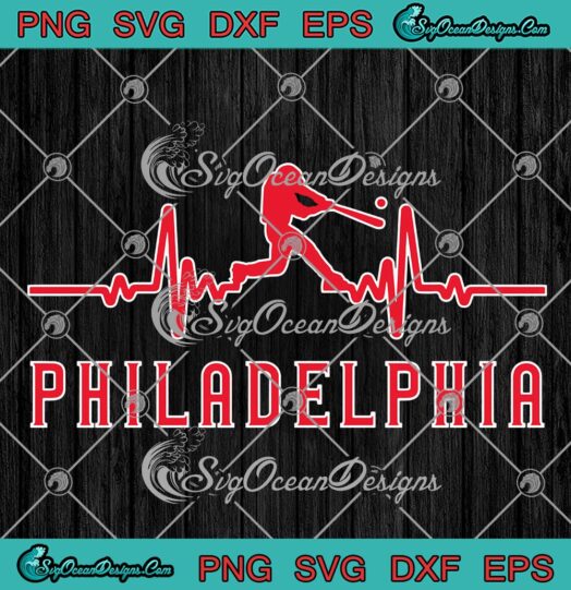 Philadelphia Baseball Heartbeat SVG, Vintage Philly SVG, Philadelphia Phillies SVG PNG EPS DXF PDF, Cricut File