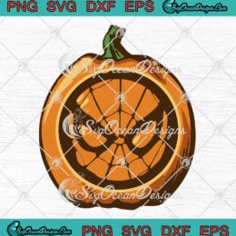 Spider-Man Mask Jack-O-Lantern SVG, Pumpkin Marvel Halloween SVG PNG EPS DXF PDF, Cricut File