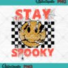 Stay Spooky Smiley Emoji Halloween PNG, Checkerboard Spooky Season Retro PNG JPG Clipart, Digital Download