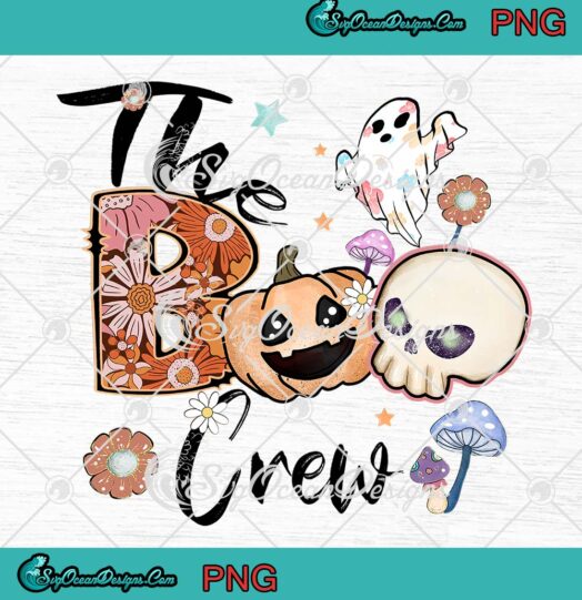 The Boo Crew Retro Halloween PNG, Cute Gift For Halloween Day PNG JPG Clipart, Digital Download