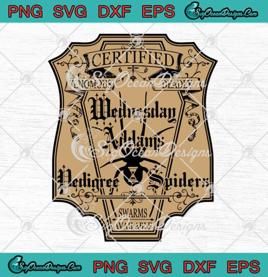 Wednesday Addams Pedigree Spiders SVG, Wednesday Horror Movie 2022 SVG PNG EPS DXF PDF, Cricut File