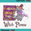 Witch Please Retro Cat With Books PNG, Funny Witch Cat Halloween PNG JPG Clipart, Digital Download