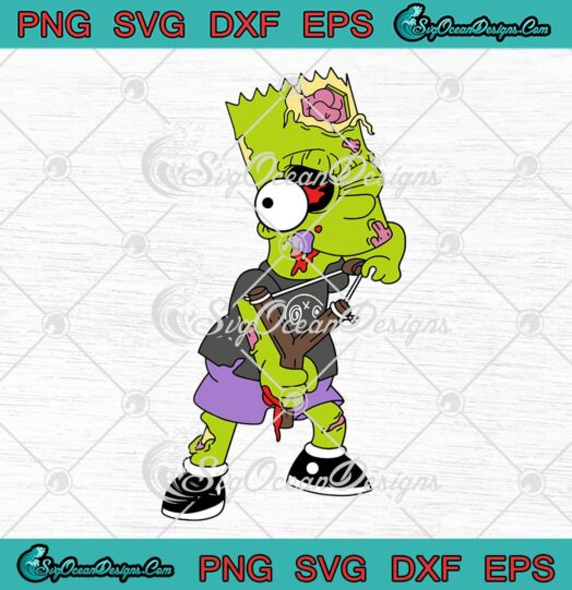 Zombie Bart The Simpsons SVG, Bart Simpson Zombie SVG, Art Cartoon Halloween SVG PNG EPS DXF PDF, Cricut File
