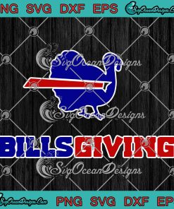 Blue Red Billsgiving SVG, Buffalo Bills Chicken