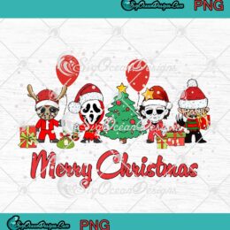 Chibi Horror Characters Santa PNG, Merry Christmas PNG, Cute Xmas Gift PNG JPG Clipart, Digital Download