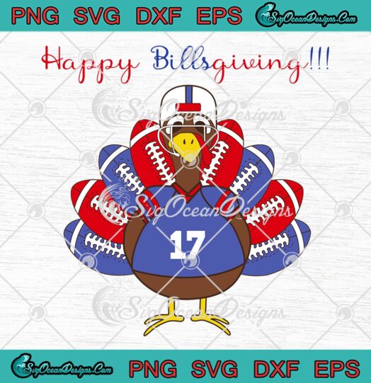 Chicken Football Happy BillsGiving SVG, Funny Thanksgiving Day SVG PNG EPS DXF PDF, Cricut File