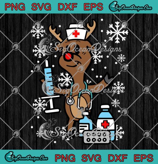 Christmas Nurse Reindeer Funny SVG, Xmas Nursing Scrub Christmas 2022 SVG PNG EPS DXF PDF, Cricut File