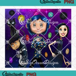 Coraline Horror Movie Wrap Cup Tumbler PNG, Coraline Tumbler PNG JPG Clipart, Digital Download