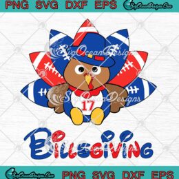 Cute Turkey Football Billsgiving SVG, Funny Buffalo Bills SVG, Happy Thanksgiving SVG PNG EPS DXF PDF, Cricut File