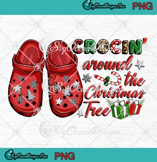 Funny Crocin’ Around The Christmas Tree PNG, Xmas Holiday PNG JPG Clipart, Digital Download