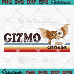 Gizmo Gremlins Retro Stripes Vintage SVG, Gizmo Gremlins Monster 80s SVG PNG EPS DXF PDF, Cricut File