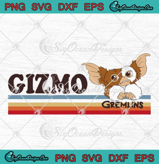 Gizmo Gremlins Retro Stripes Vintage SVG, Gizmo Gremlins Monster 80s SVG PNG EPS DXF PDF, Cricut File