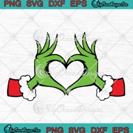 Grinch Hands Heart Symbol Christmas SVG, Grinch's Heart Xmas SVG PNG