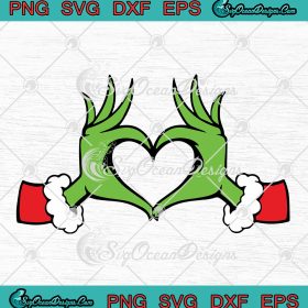 Grinch Hands Heart Symbol Christmas SVG, Grinch's Heart Xmas SVG PNG