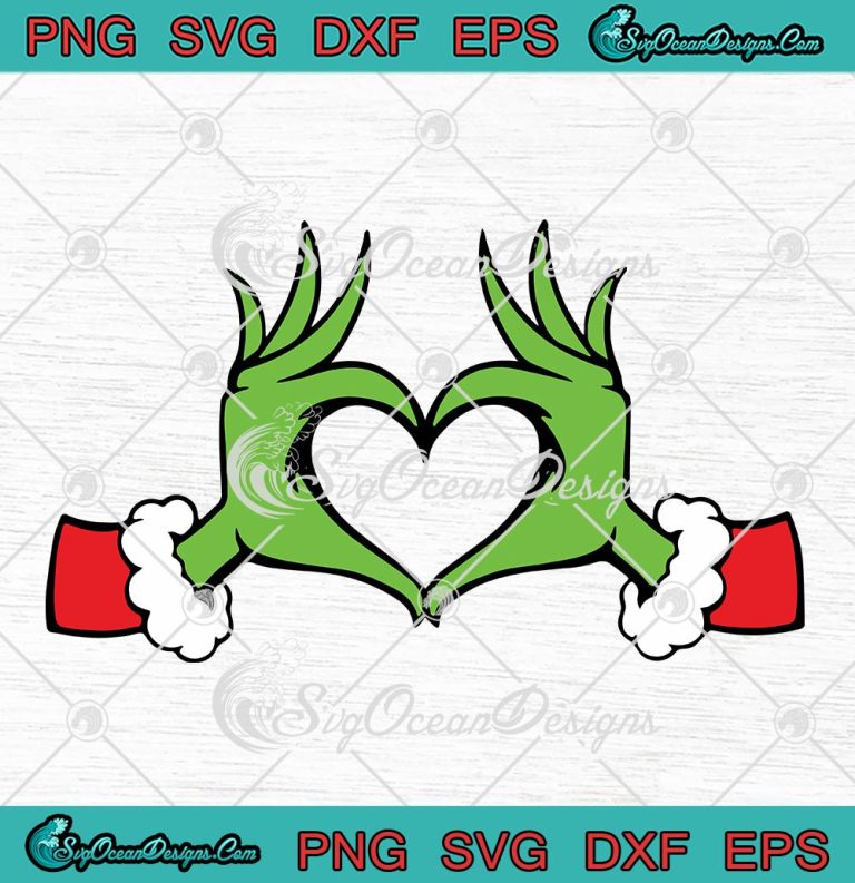 Grinch Hands Heart Symbol Christmas SVG, Grinch's Heart Xmas SVG PNG