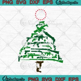 Guns Christmas Tree Patriotic SVG, Christmas Xmas Gift For Gun Lovers SVG PNG EPS DXF PDF, Cricut File