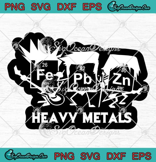 Heavy Metals Science Geek Funny SVG, Chemistry Periodic Table Rock Roll Music SVG PNG EPS DXF PDF, Cricut File