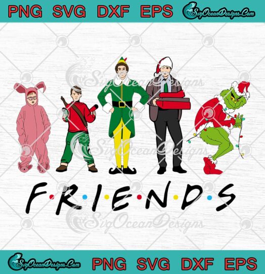 Merry Christmas Friends Christmas Movie SVG, Xmas Friends Gift SVG PNG EPS DXF PDF, Cricut File