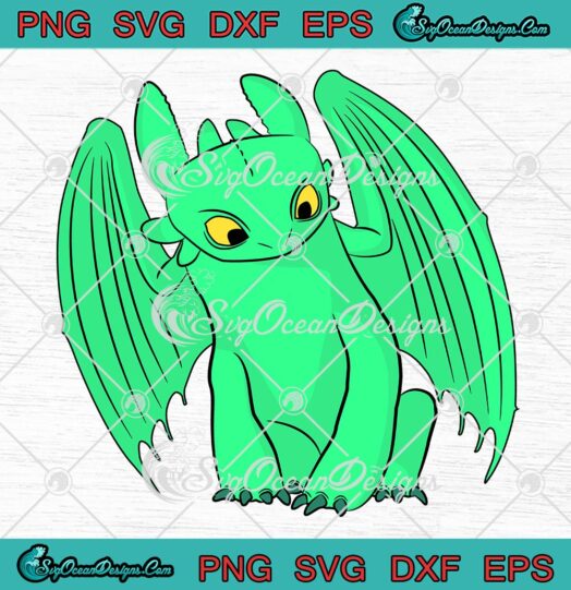 Night Fury Toothless Green Version SVG, How To Train Your Dragon SVG PNG EPS DXF PDF, Cricut File