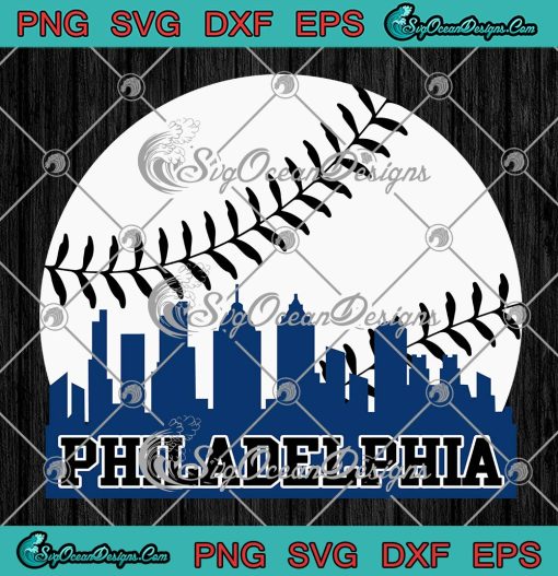 Philly Cityscape Baseball Philadelphia SVG, Skyline Retro Vintage SVG PNG EPS DXF PDF, Cricut File