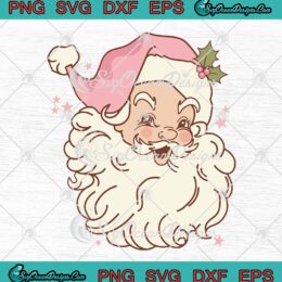 Pink Santa Claus SVG, Pink Christmas Vintage SVG, Cute Xmas Gift SVG PNG EPS DXF PDF, Cricut File