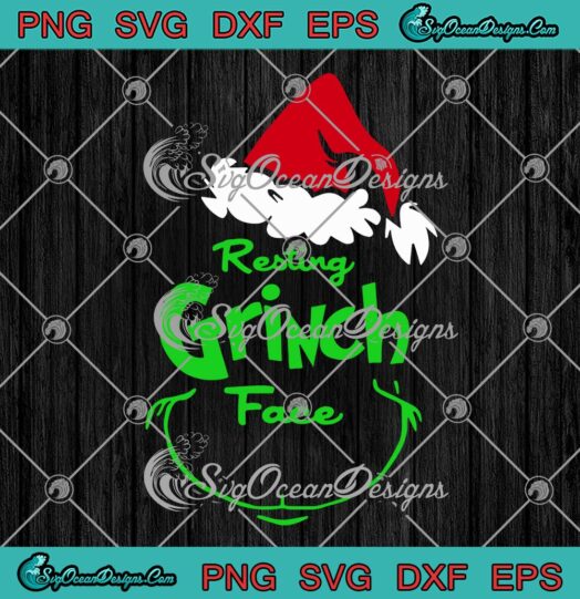 Resting Grinch Face SVG, Grinch Christmas SVG, Dr. Seuss Grinchmas SVG PNG EPS DXF PDF, Cricut File