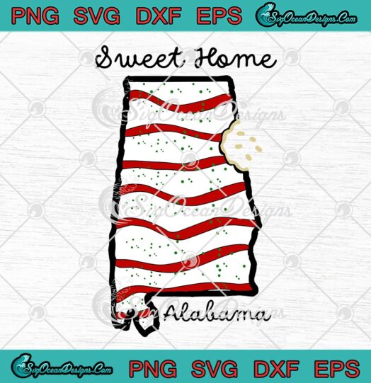 Sweet Home Alabama Merry Christmas SVG, Alabama State Map SVG PNG EPS DXF PDF, Cricut File