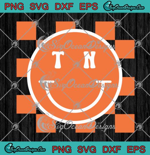 Tennessee Smiley Face Retro Happy Checkerboard SVG, Tennessee Checkered SVG PNG EPS DXF PDF, Cricut File