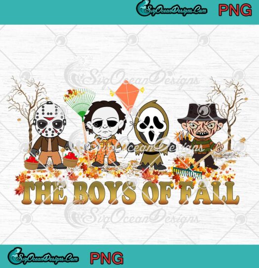 The Boys Of Fall Thanksgiving PNG, Chibi Horror Movies Character PNG, Thanksgiving Day PNG JPG Clipart, Digital Download