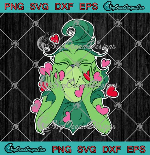The Grinch Hearts Christmas SVG, Valentine's Day Couple Gift SVG PNG EPS DXF PDF, Cricut File