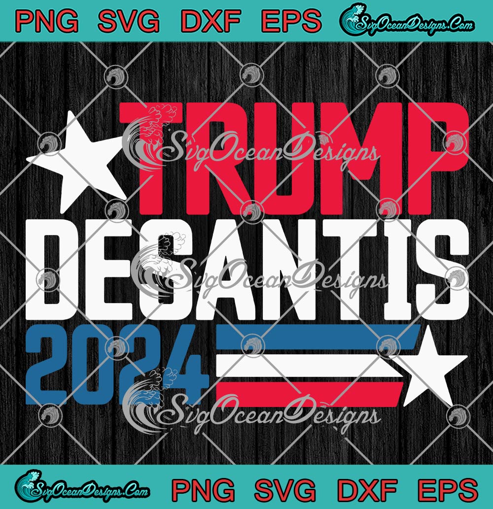 Trump Desantis 2024 Distressed SVG, Trump Desantis Political 2024 SVG