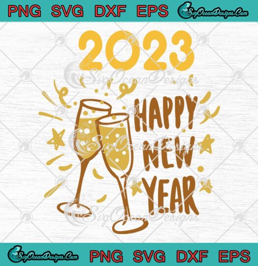 2023 Happy New Year Cheer SVG, Family Matching Hello 2023 SVG PNG EPS DXF PDF, Cricut File