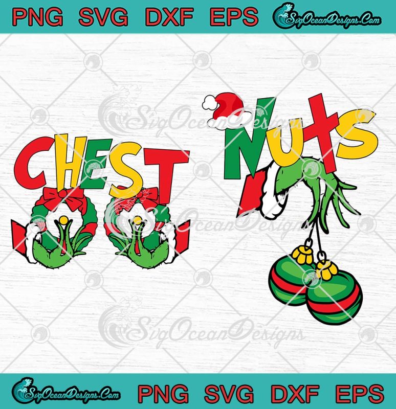 Chest Nuts Grinch Hand On Breasts SVG, Funny Christmas Couple Grinchmas