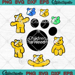 Children In Need Dog Paw SVG, BBC Spotty Day 2022 SVG PNG EPS DXF PDF, Cricut File