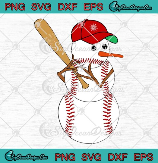 Christmas Baseball Snowman Balls SVG, Cute Christmas Xmas Gifts SVG PNG EPS DXF PDF, Cricut File