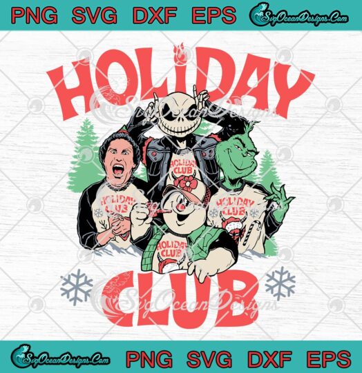 Christmas Holiday Club Stranger Things SVG, Christmas Movies Characters SVG PNG EPS DXF PDF, Cricut File