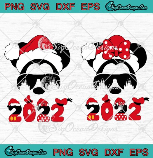 Disney Santa Mickey Minnie Mouse SVG, Castle Xmas 2022 Disney Christmas SVG PNG EPS DXF PDF, Cricut File