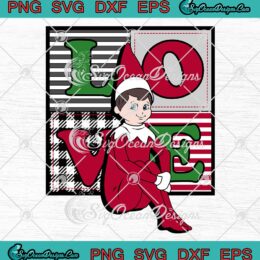Elf On The Shelf Christmas Love SVG, Stacked Plaid Squares Logo SVG PNG EPS DXF PDF, Cricut File