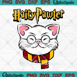 Hairy Pawter Harry Potter Parody SVG, Funny Cat Pun Joke SVG, Kitty Lover Gift SVG PNG EPS DXF PDF, Cricut File