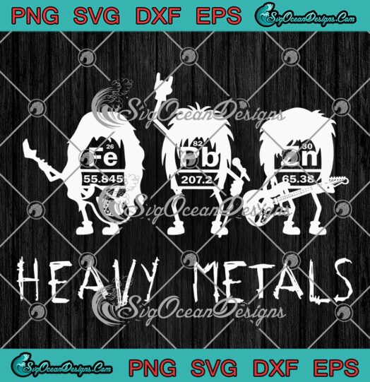 Heavy Metals Funny Science Nerd SVG, Chemistry Rock And Roll Music SVG PNG EPS DXF PDF, Cricut File