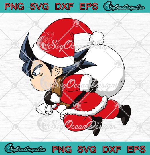 Kid Goku Santa Christmas 2022 SVG, Dragon Ball Cute Goku Xmas Gift SVG PNG EPS DXF PDF, Cricut File