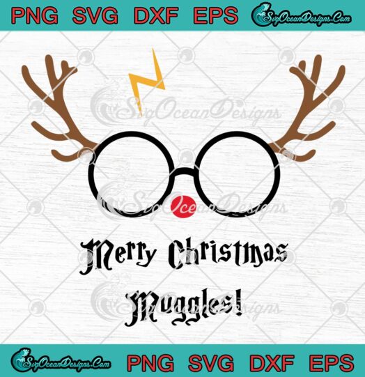 Merry Christmas Muggles SVG, Harry Potter Reindeer SVG, Christmas Wizard SVG PNG EPS DXF PDF, Cricut File