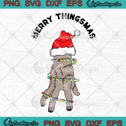 Merry Thingsmas Wednesday SVG, Addams Family Thing Poseable Hand SVG PNG EPS DXF PDF, Cricut File